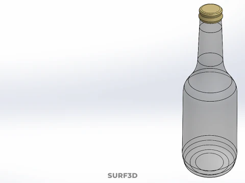 LUXURY CLEAR GLASS EMPTY BEVERAGE SOFT DRINK BOTTLE GOLD CAP TAL 3D Model