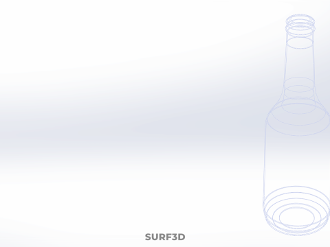 표준 크리스탈 투명 음료 긴목 유리병 ML 3D 모델