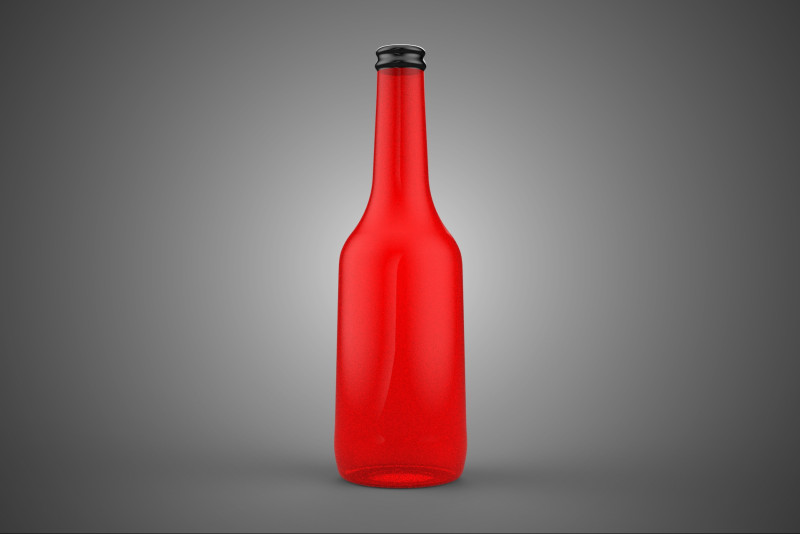 CZERWONA SZKLANA BUTELKA PŁYNU CZARNA KORPUS OPAKOWANIE NAPÓJ WYSOKI Model 3D .c4d .max .obj .3ds .fbx .stl .blend 