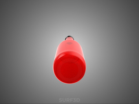 CZERWONA SZKLANA BUTELKA PŁYNU CZARNA KORPUS OPAKOWANIE NAPÓJ WYSOKI Model 3D