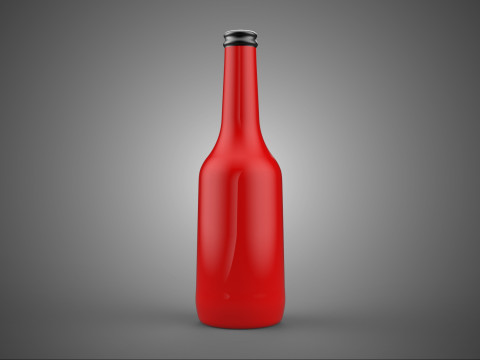 赤い調味料ボトル ソース調味料 セイボリーケチャップ チリリキッド 3Dモデル