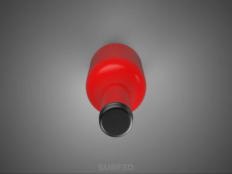 RED CONDIMENT BOTTLE SAUCE SEASONING SAVORY KETCHUP CHILI LIQUID 3D Model