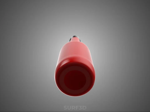 RED CONDIMENT BOTTLE SAUCE SEASONING SAVORY KETCHUP CHILI LIQUID 3D Model