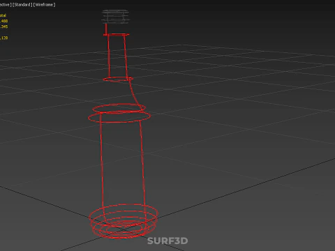 RED CONDIMENT BOTTLE SAUCE SEASONING SAVORY KETCHUP CHILI LIQUID 3D Model