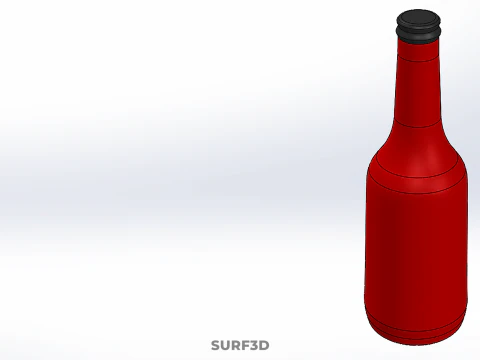 RED CONDIMENT BOTTLE SAUCE SEASONING SAVORY KETCHUP CHILI LIQUID 3D Model