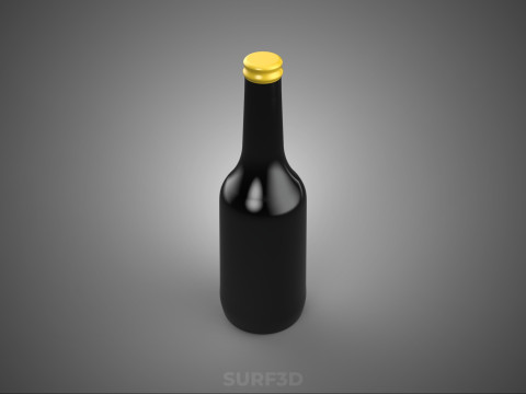 CONDIMENT D'ASSAISONNEMENT ASIATIQUE DE SAUCE SOJA SHOYU PREMIUM BOUTEILLE NOIRE Modèle 3D