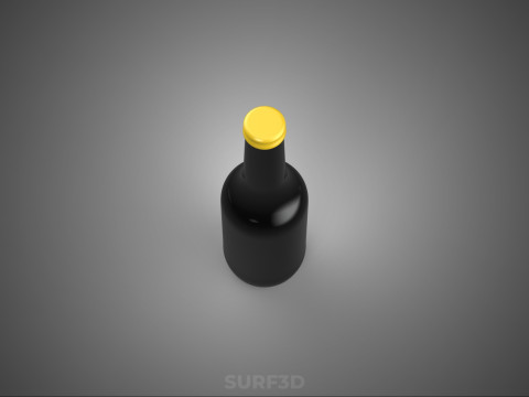 CONDIMENT D'ASSAISONNEMENT ASIATIQUE DE SAUCE SOJA SHOYU PREMIUM BOUTEILLE NOIRE Modèle 3D