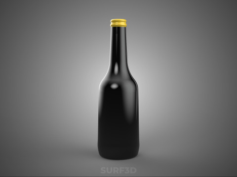 CONDIMENT D'ASSAISONNEMENT ASIATIQUE DE SAUCE SOJA SHOYU PREMIUM BOUTEILLE NOIRE Modèle 3D