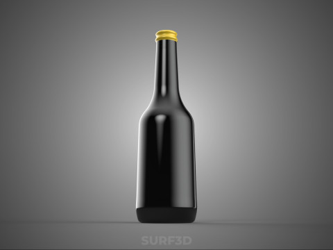 CONDIMENT D'ASSAISONNEMENT ASIATIQUE DE SAUCE SOJA SHOYU PREMIUM BOUTEILLE NOIRE Modèle 3D