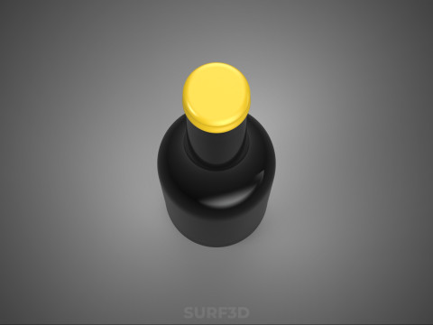 CONDIMENT D'ASSAISONNEMENT ASIATIQUE DE SAUCE SOJA SHOYU PREMIUM BOUTEILLE NOIRE Modèle 3D