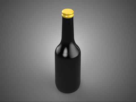 CONDIMENT D'ASSAISONNEMENT ASIATIQUE DE SAUCE SOJA SHOYU PREMIUM BOUTEILLE NOIRE Modèle 3D