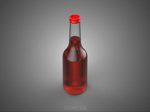 RED BOTTLE BEVERAGE SODA FIZZY SPARKLING REFRESHMENT SOFT DRINK 3D Model