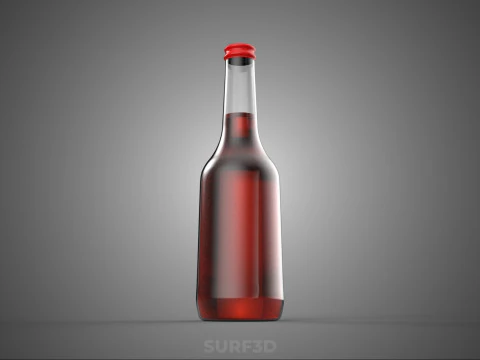 RED BOTTLE BEVERAGE SODA FIZZY SPARKLING REFRESHMENT SOFT DRINK 3D Model