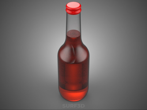 ROTE FLASCHE GETRÄNK SODA prickelndes Erfrischungsgetränk 3D Modell