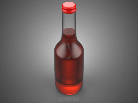 RED BOTTLE BEVERAGE SODA FIZZY SPARKLING REFRESHMENT SOFT DRINK 3D Model