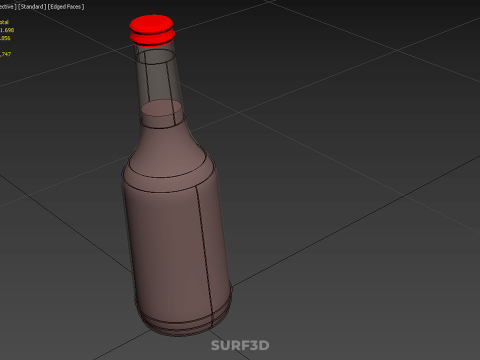 ROTE FLASCHE GETRÄNK SODA prickelndes Erfrischungsgetränk 3D Modell