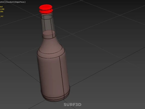 RED BOTTLE BEVERAGE SODA FIZZY SPARKLING REFRESHMENT SOFT DRINK 3D Model