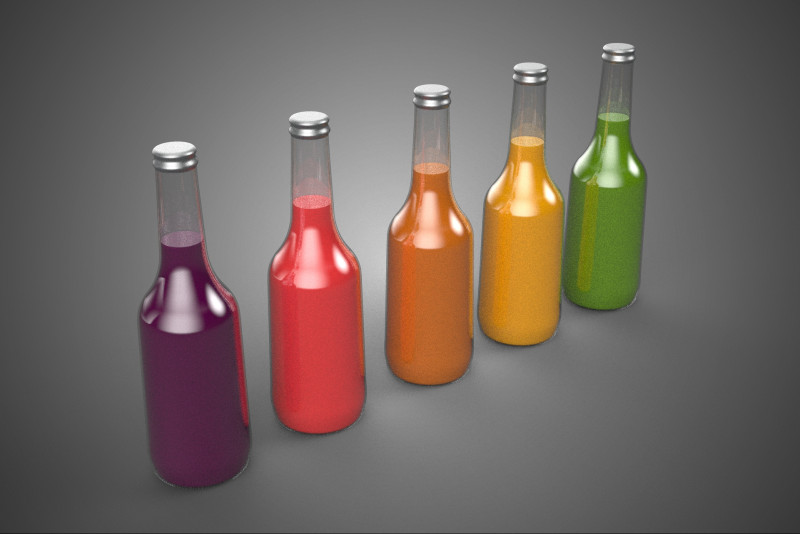 KLEURRIJKE HELDERE VERS FRUITSAP VLOEISTOF FLES DRINKEN DRANK 3D Model .c4d .max .obj .3ds .fbx .stl .blend 