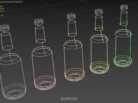 KLEURRIJKE HELDERE VERS FRUITSAP VLOEISTOF FLES DRINKEN DRANK 3D Model