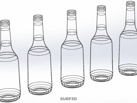 COLORFUL CLEAR FRESH FRUIT JUICE LIQUID BOTTLE DRINK BEVERAGE 3D Model