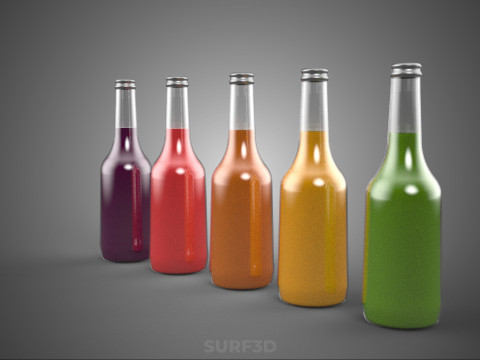 ZUMOS DE FRUTAS Y VERDURAS NATURALES BOTELLAS LIQUIDO FRESCO SALUDABLE PACK Modelo 3D