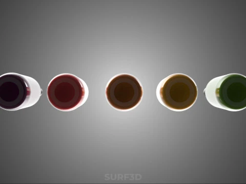 SUCCHI NATURALI DI FRUTTA VERDURA BOTTIGLIE LIQUIDO FRESCO SANO PACK Modello 3D