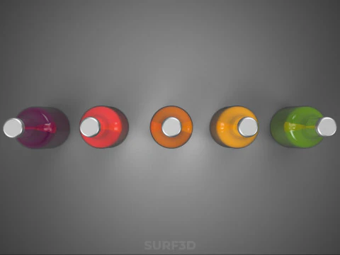 SUCCHI NATURALI DI FRUTTA VERDURA BOTTIGLIE LIQUIDO FRESCO SANO PACK Modello 3D