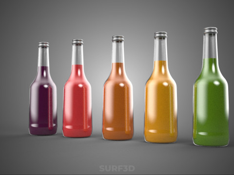 ZUMOS DE FRUTAS Y VERDURAS NATURALES BOTELLAS LIQUIDO FRESCO SALUDABLE PACK Modelo 3D