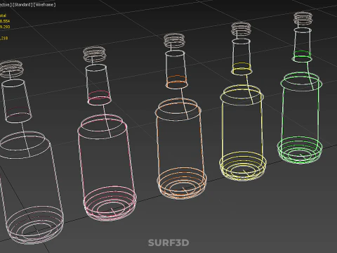 SUCCHI NATURALI DI FRUTTA VERDURA BOTTIGLIE LIQUIDO FRESCO SANO PACK Modello 3D