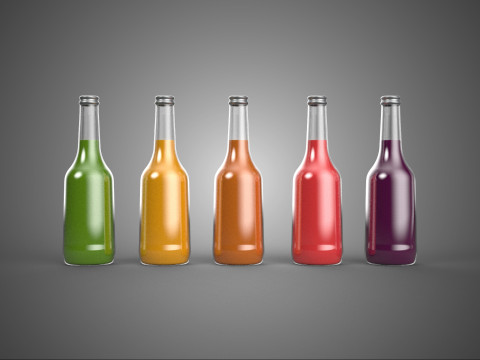 MISTO FRUTTA VERDURA SUCCO BOTTIGLIA DI VETRO RACCOLTA VEGGIE COLLEZIONE Modello 3D