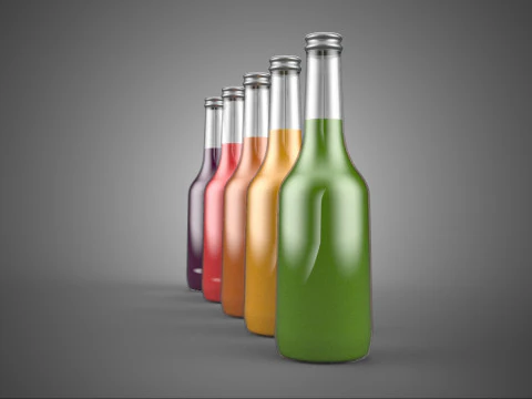 MIXED FRUIT VEGETABLE JUICE GLASS BOTTLE CROP VEGGIE COLLECTION 3D Model