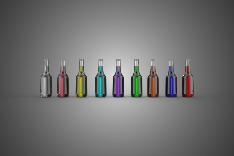BUNTE SODA POP kohlensäurehaltige Glasflasche, Erfrischungsgetränk, kohlensäurehaltig, süß 3D Modell .c4d .max .obj .3ds .fbx .stl .blend 