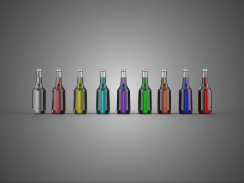 BOTOL CAIR MINUMAN SODA Sparkling RASA BUAH PELANGI Model 3D