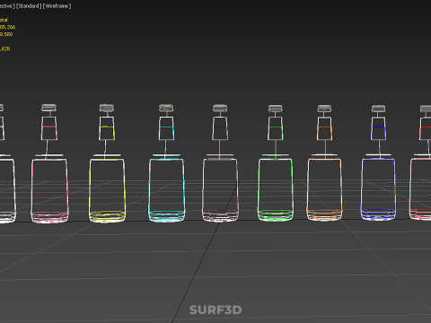 BOTOL CAIR MINUMAN SODA Sparkling RASA BUAH PELANGI Model 3D