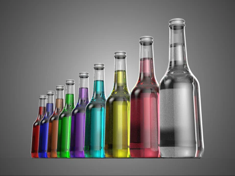 BOTOL MINUMAN SOFT DRINK RASA MURNI NON-ALKOHOL Model 3D