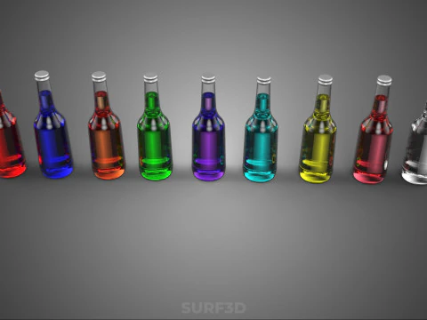 NON-ALCOHOLIC PURE REFRESHMENT FLAVOR BEVERAGE SOFT DRINK BOTTLE 3D Model