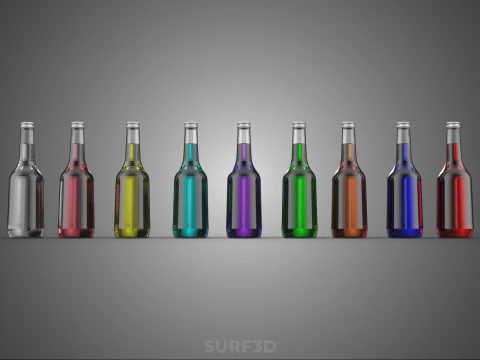 NON-ALCOHOLIC PURE REFRESHMENT FLAVOR BEVERAGE SOFT DRINK BOTTLE 3D Model