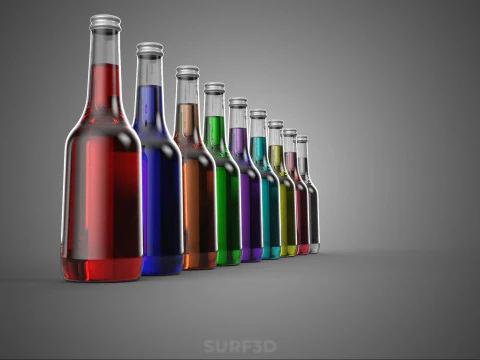 NON-ALCOHOLIC PURE REFRESHMENT FLAVOR BEVERAGE SOFT DRINK BOTTLE 3D Model