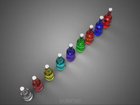 NON-ALCOHOLIC PURE REFRESHMENT FLAVOR BEVERAGE SOFT DRINK BOTTLE 3D Model