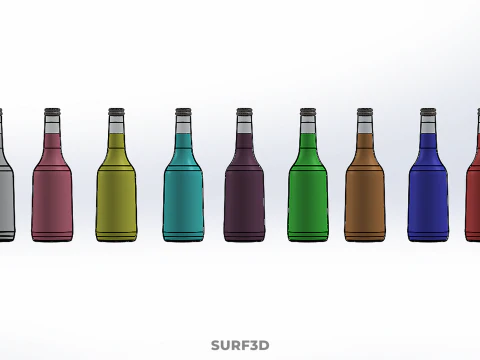 NON-ALCOHOLIC PURE REFRESHMENT FLAVOR BEVERAGE SOFT DRINK BOTTLE 3D Model
