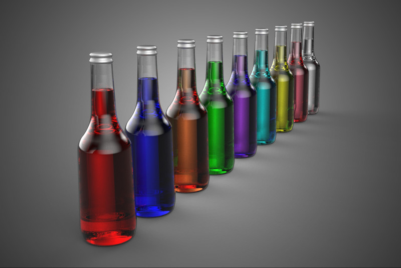 JARABE BEBIDA CORDIAL BEBIDA SABOR LIQUIDO BOTELLA DE CRISTAL DULCE Modelo 3D .c4d .max .obj .3ds .fbx .stl .blend