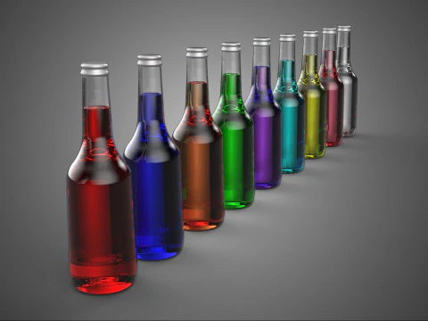 SCIROPPO CORDIAL BEVANDA LIQUIDA SAPORE BOTTIGLIA DI VETRO DOLCE Modello 3D