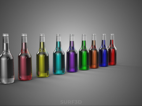 JARABE BEBIDA CORDIAL BEBIDA SABOR LIQUIDO BOTELLA DE CRISTAL DULCE Modelo 3D