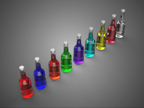JARABE BEBIDA CORDIAL BEBIDA SABOR LIQUIDO BOTELLA DE CRISTAL DULCE Modelo 3D