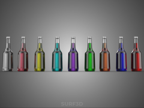 JARABE BEBIDA CORDIAL BEBIDA SABOR LIQUIDO BOTELLA DE CRISTAL DULCE Modelo 3D