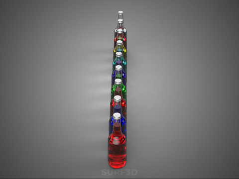 BEBIDA SIN ALCOHOL CERO BEBIDA LÍQUIDA BOTELLA DE CRISTAL Modelo 3D