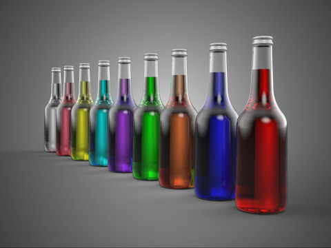 BEBIDA SIN ALCOHOL CERO BEBIDA LÍQUIDA BOTELLA DE CRISTAL Modelo 3D