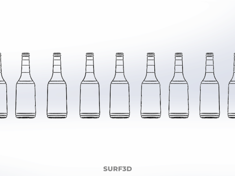 BEBIDA SIN ALCOHOL CERO BEBIDA LÍQUIDA BOTELLA DE CRISTAL Modelo 3D