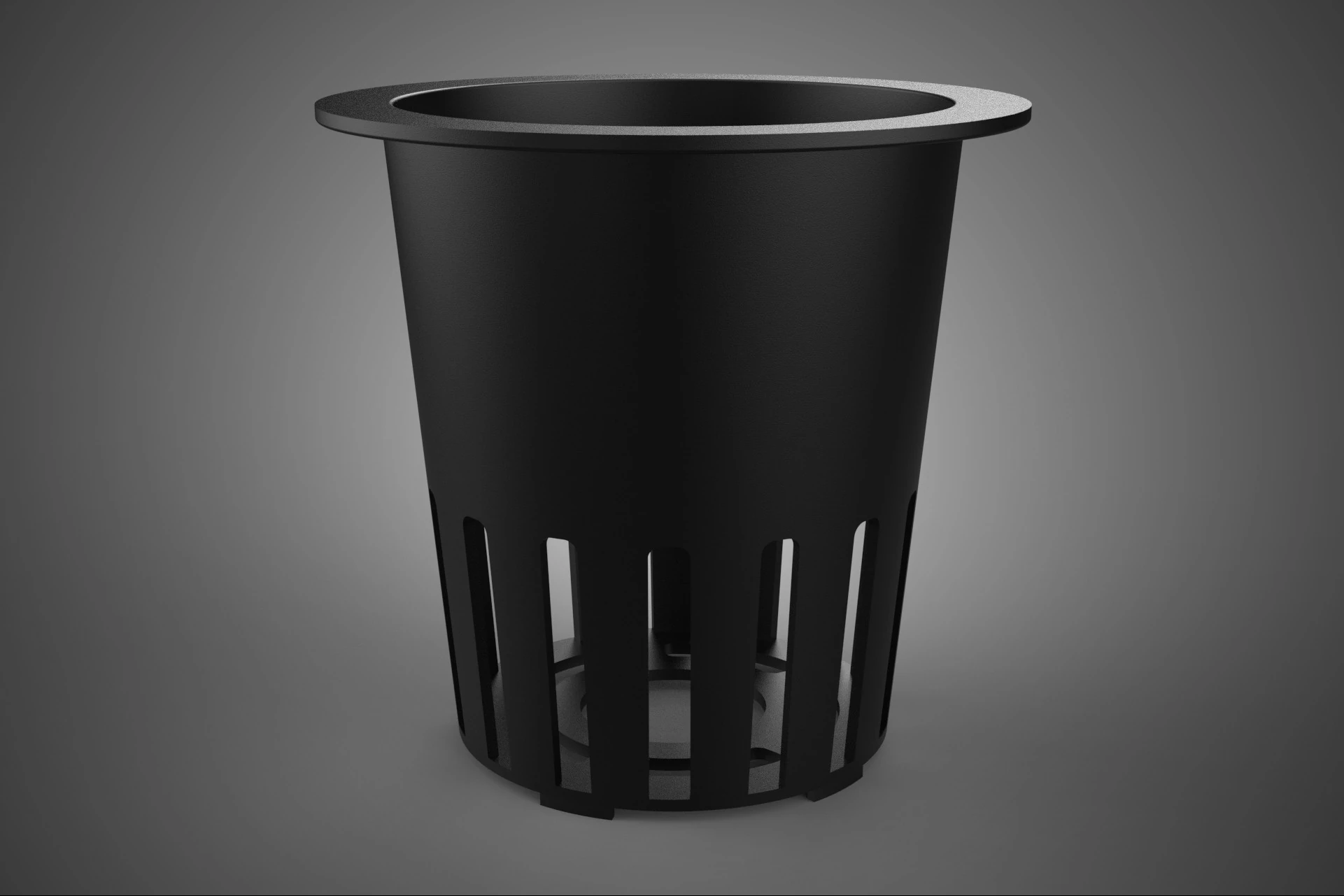 BLACK PLASTIC NET POT GROWTH MESH CUP BASKET ROOT HYDROPONIC DWC 3D Model .c4d .max .obj .3ds .fbx .stl .blend 