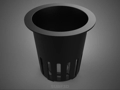 BLACK PLASTIC NET POT GROWTH MESH CUP BASKET ROOT HYDROPONIC DWC 3D Model